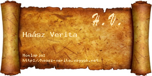 Haász Verita névjegykártya